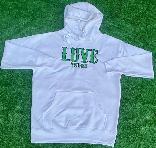 Pure LUVE’ White x Green Pullover